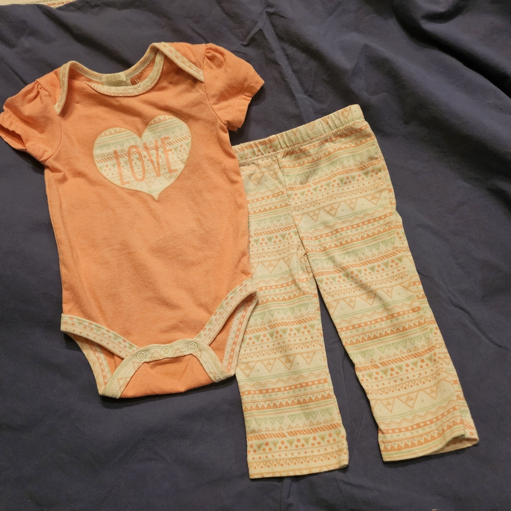 Orange and Cream Kids Matching Set